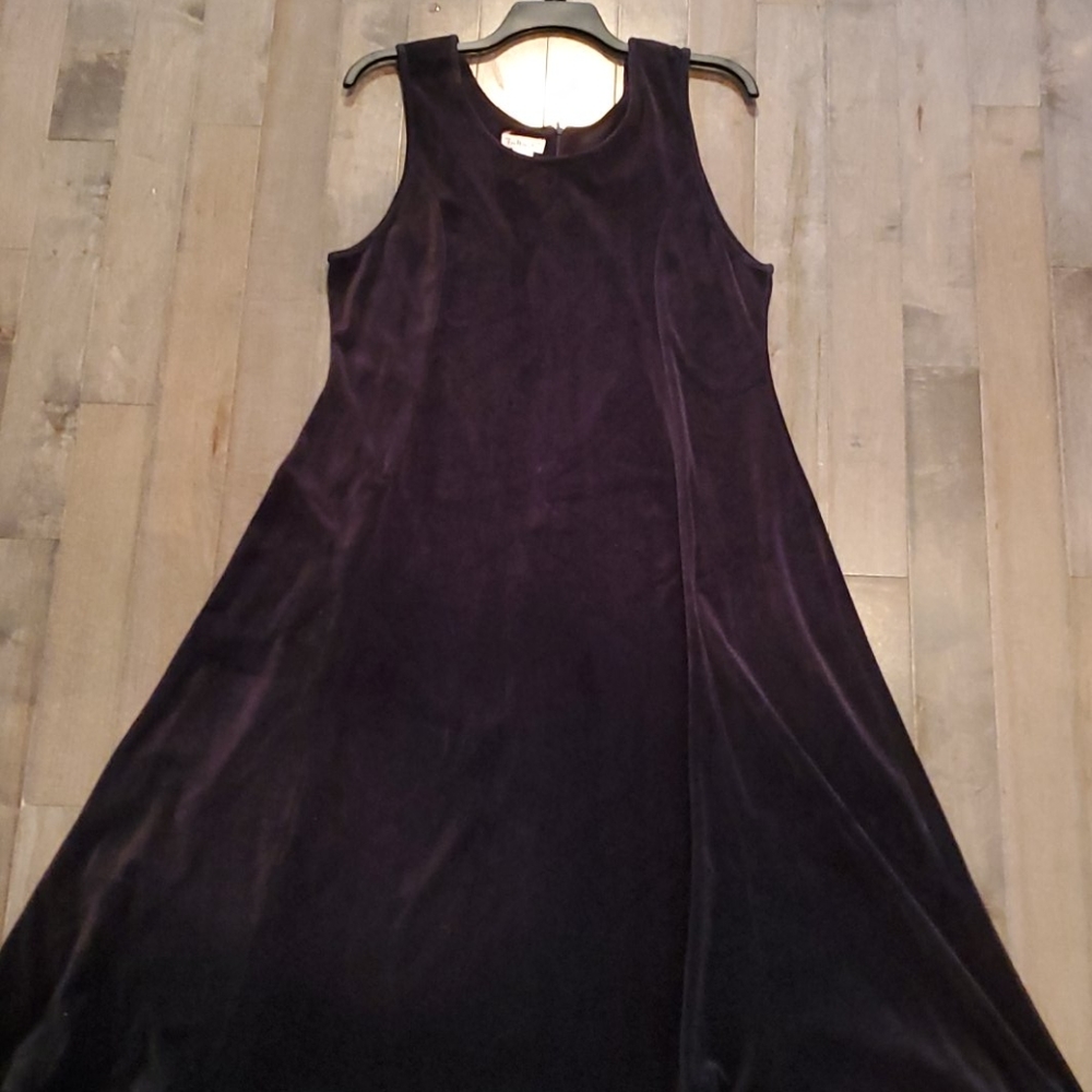 Talbots Velour Black Dress in Large